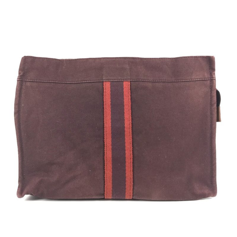 Hermes Clutch Bag Fourre Tout Cotton Burgundy