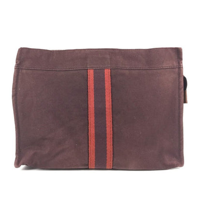 Hermes Clutch Bag Fourre Tout Cotton Burgundy