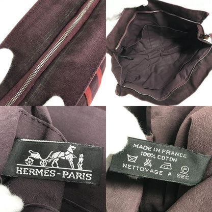 Hermes Clutch Bag Fourre Tout Cotton Burgundy
