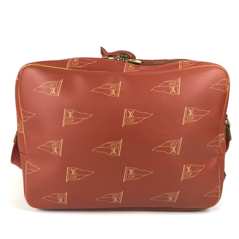 Louis Vuitton Shoulder Bag Calvi M80028 Leather Canvas Avogany Brown