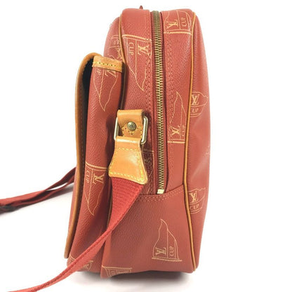 Louis Vuitton Shoulder Bag Calvi M80028 Leather Canvas Avogany Brown