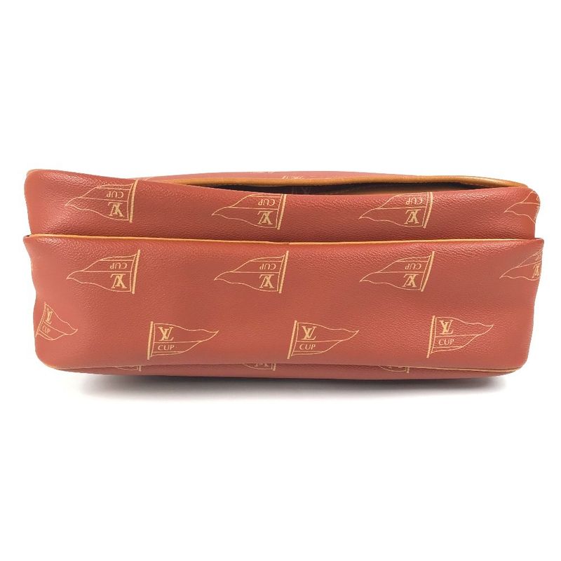 Louis Vuitton Shoulder Bag Calvi M80028 Leather Canvas Avogany Brown