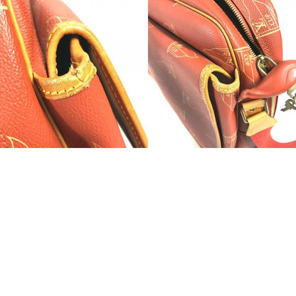 Louis Vuitton Shoulder Bag Calvi M80028 Leather Canvas Avogany Brown