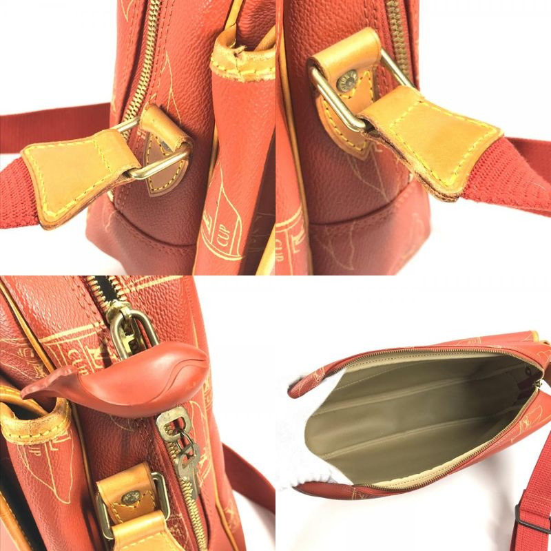 Louis Vuitton Shoulder Bag Calvi M80028 Leather Canvas Avogany Brown