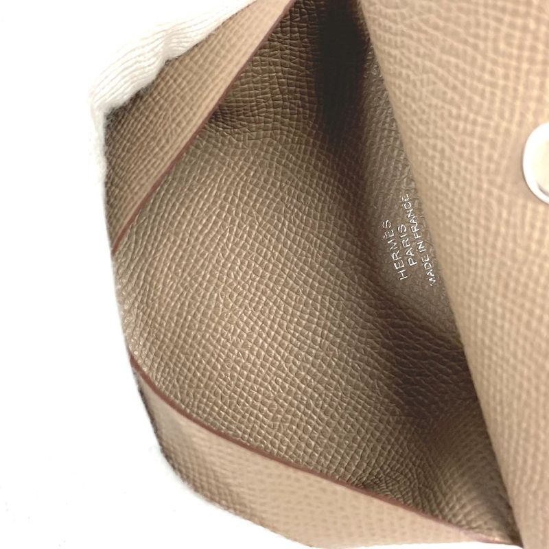 Hermes Coin Case Calvi Duo Calvi Duo Epson Etoupe Grey