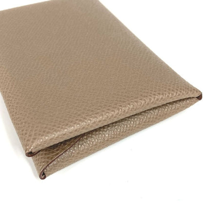 Hermes Coin Case Calvi Duo Calvi Duo Epson Etoupe Grey