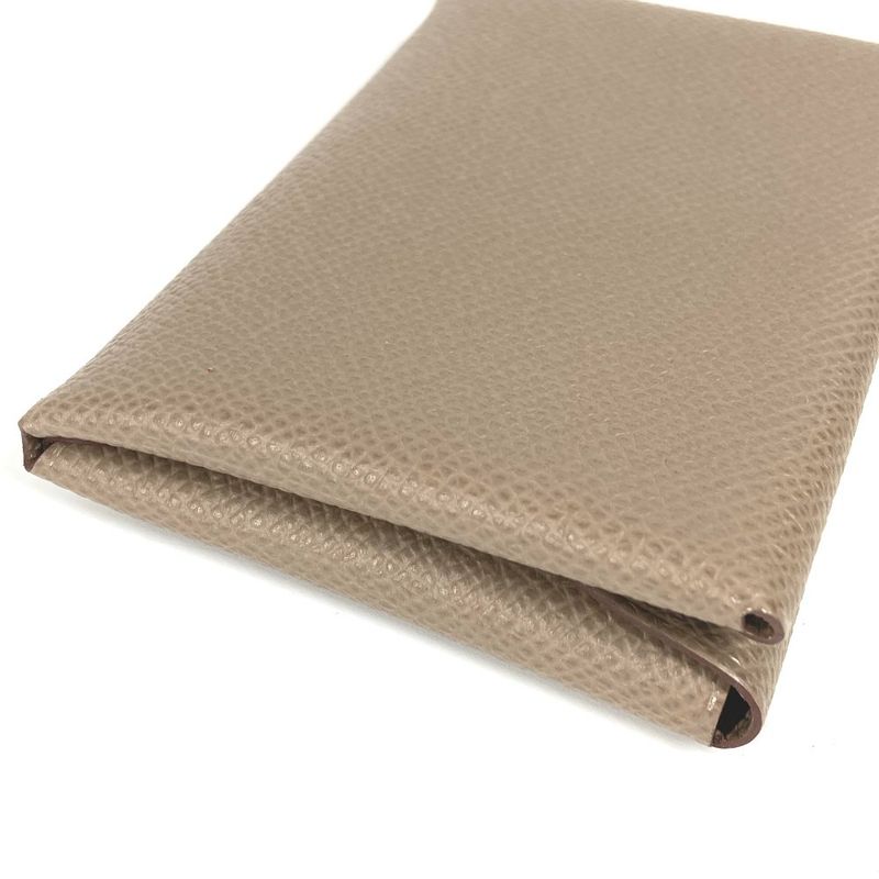 Hermes Coin Case Calvi Duo Calvi Duo Epson Etoupe Grey