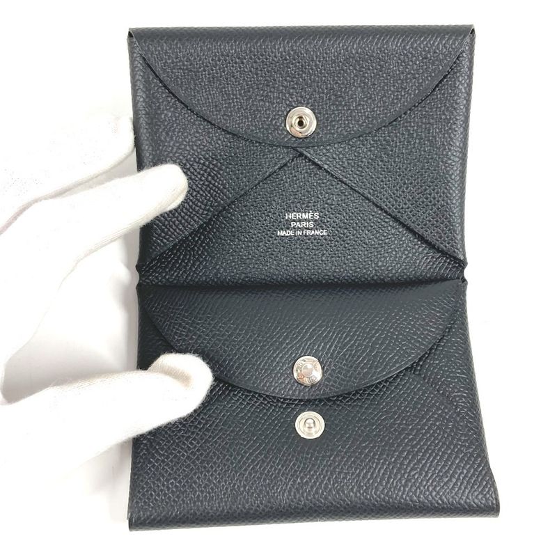 Hermes Coin Case Calvi Duo Calvi Duo Epson Black