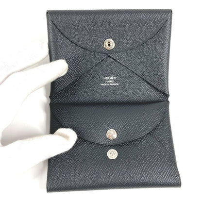 Hermes Coin Case Calvi Duo Calvi Duo Epson Black