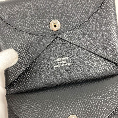Hermes Coin Case Calvi Duo Calvi Duo Epson Black