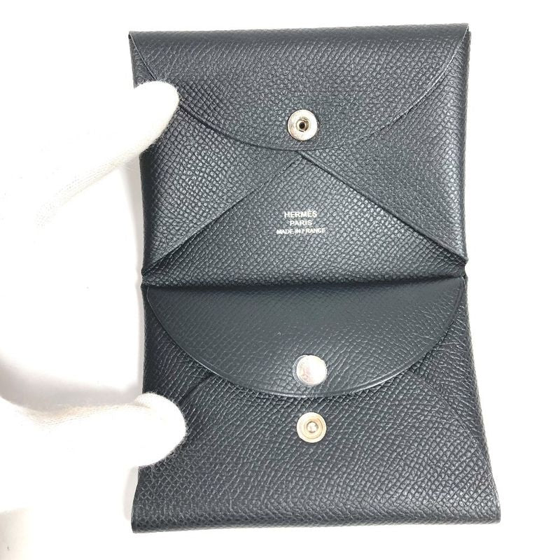 Hermes Coin Case Calvi Duo Calvi Duo Epson Black