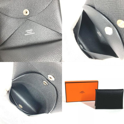 Hermes Coin Case Calvi Duo Calvi Duo Epson Black