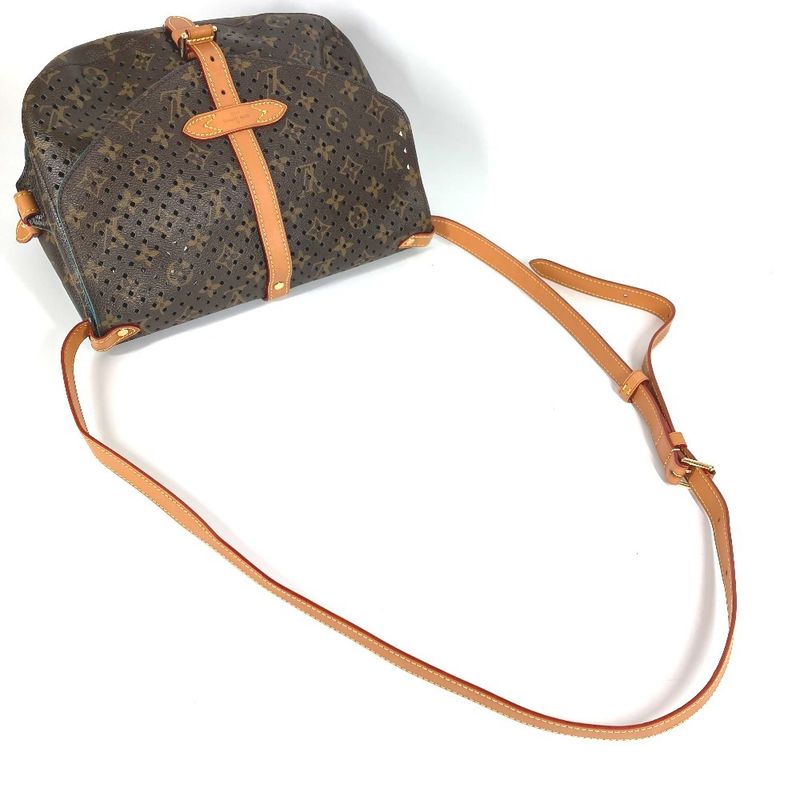 Louis Vuitton Shoulder Bag Flore Saumur M93998 Monogram Canvas Turquoise Blue