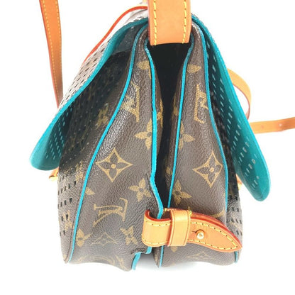 Louis Vuitton Shoulder Bag Flore Saumur M93998 Monogram Canvas Turquoise Blue