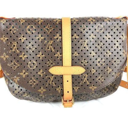 Louis Vuitton Shoulder Bag Flore Saumur M93998 Monogram Canvas Turquoise Blue