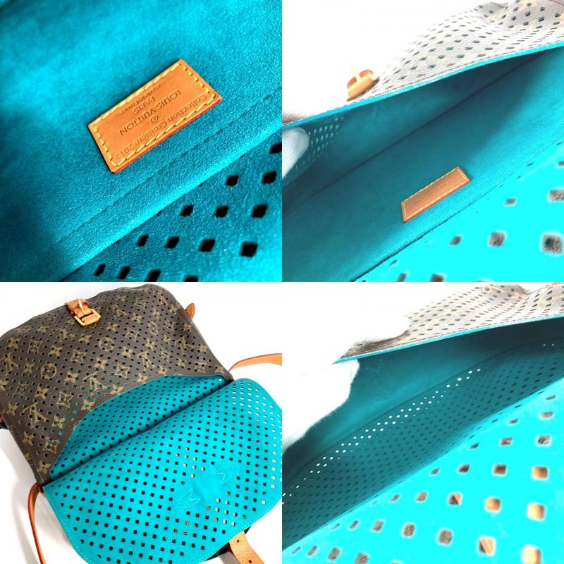 Louis Vuitton Shoulder Bag Flore Saumur M93998 Monogram Canvas Turquoise Blue