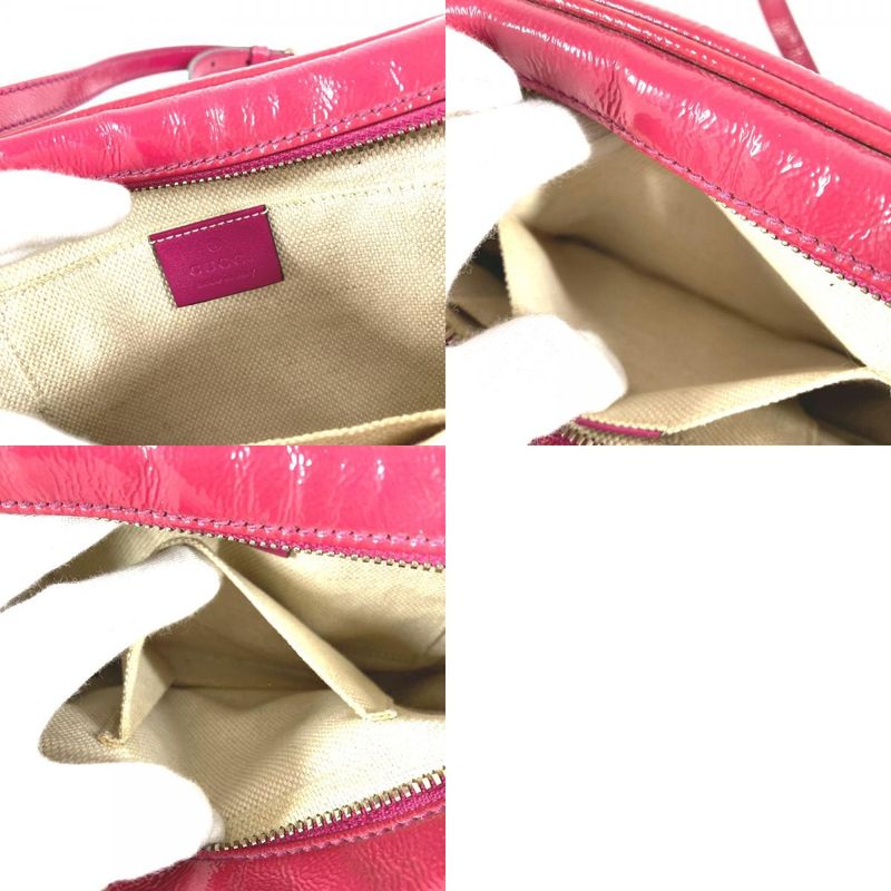 Gucci Shoulder Bag Soho Small Disco Tassel Fringe 308364 Patent Leather Purple