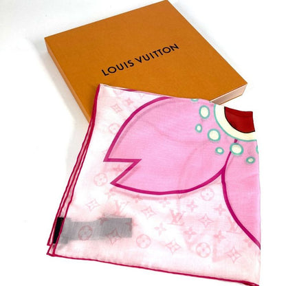 Louis Vuitton Scarf LV X TM Carré 55 Cherry Blossom M96088 Silk Pink