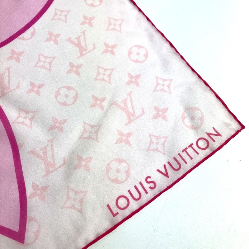 Louis Vuitton Scarf LV X TM Carré 55 Cherry Blossom M96088 Silk Pink