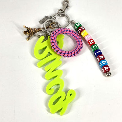 Balenciaga Key Holder Charm Key Ring Blncg Logo 8290032 Plastic Multicolor