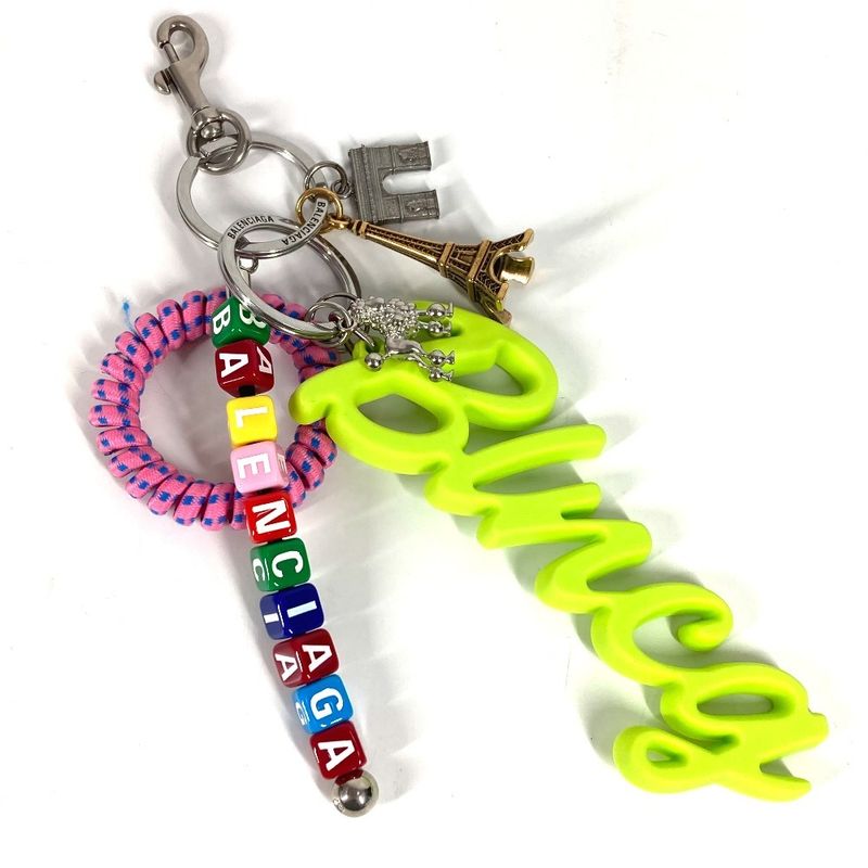 Balenciaga Key Holder Charm Key Ring Blncg Logo 8290032 Plastic Multicolor