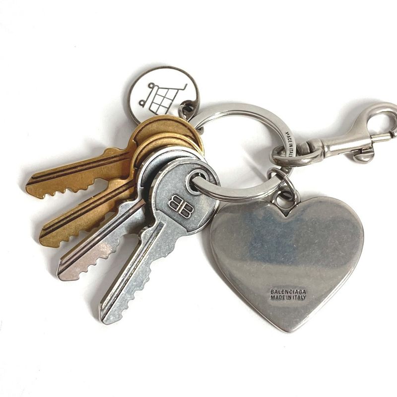 Balenciaga Key Holder Heart Cat Key Ring Charm Key Logo Cat Key Rhinestone