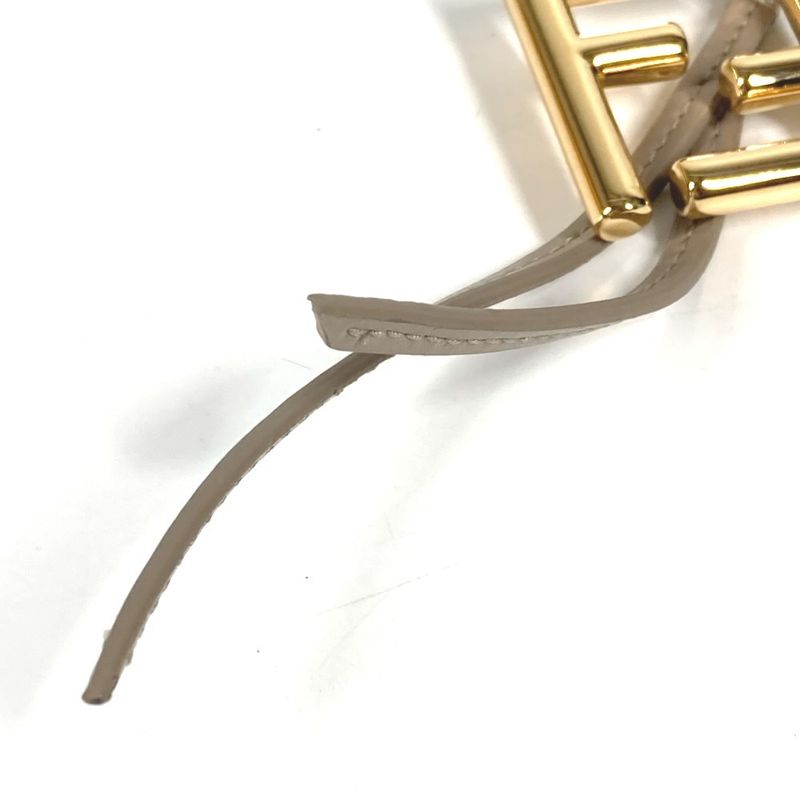 Fendi Key Holder FF Diamond Charm 7as255 Leather Beige