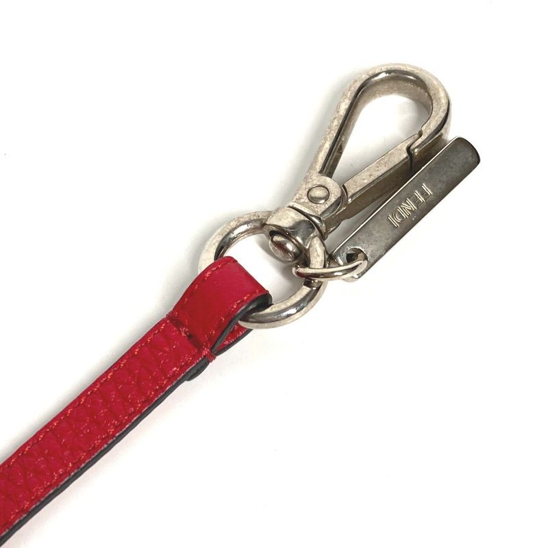 Fendi Key Holder Logo Dice FF Dice Pouch 7ar743 Leather Black