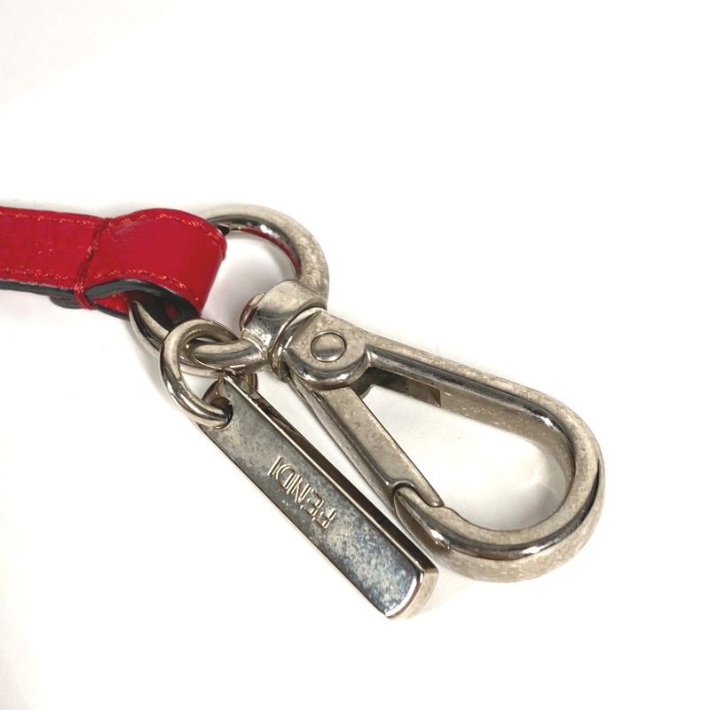 Fendi Key Holder Logo Dice FF Dice Pouch 7ar743 Leather Black