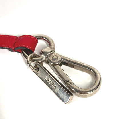 Fendi Key Holder Logo Dice FF Dice Pouch 7ar743 Leather Black