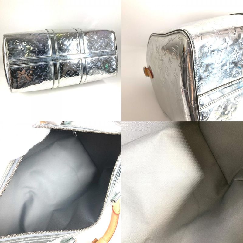 Louis Vuitton Boston Bag Keepall Bandoliere 50 M45886 Leather Silver