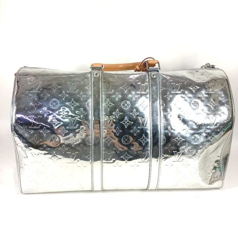 Louis Vuitton Boston Bag Keepall Bandoliere 50 M45886 Leather Silver