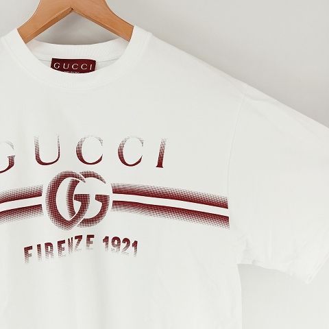 Gucci Cotton Jersey T-shirt With Gucci Print GG Marmont T-shirt XXS White AA