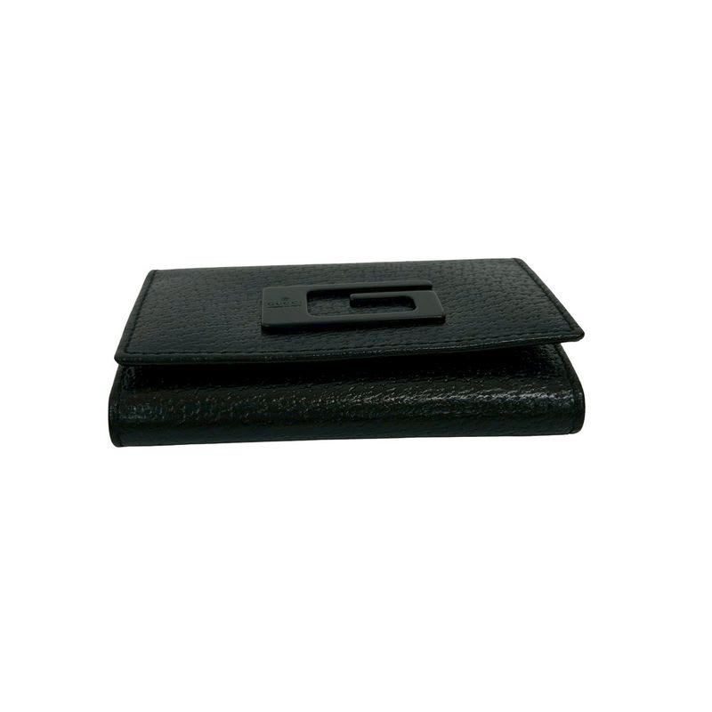 Gucci G Logo Plate Leather Trifold Key Case Holder