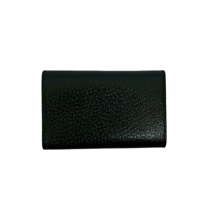 Gucci G Logo Plate Leather Trifold Key Case Holder