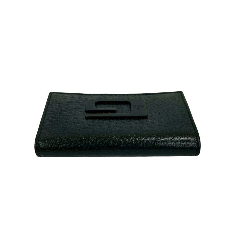 Gucci G Logo Plate Leather Trifold Key Case Holder