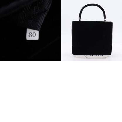 Prada One Handle Vintage Velour Nero Black Women's Handbag