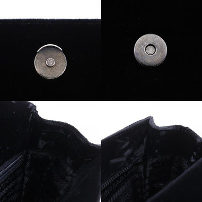 Prada One Handle Vintage Velour Nero Black Women's Handbag