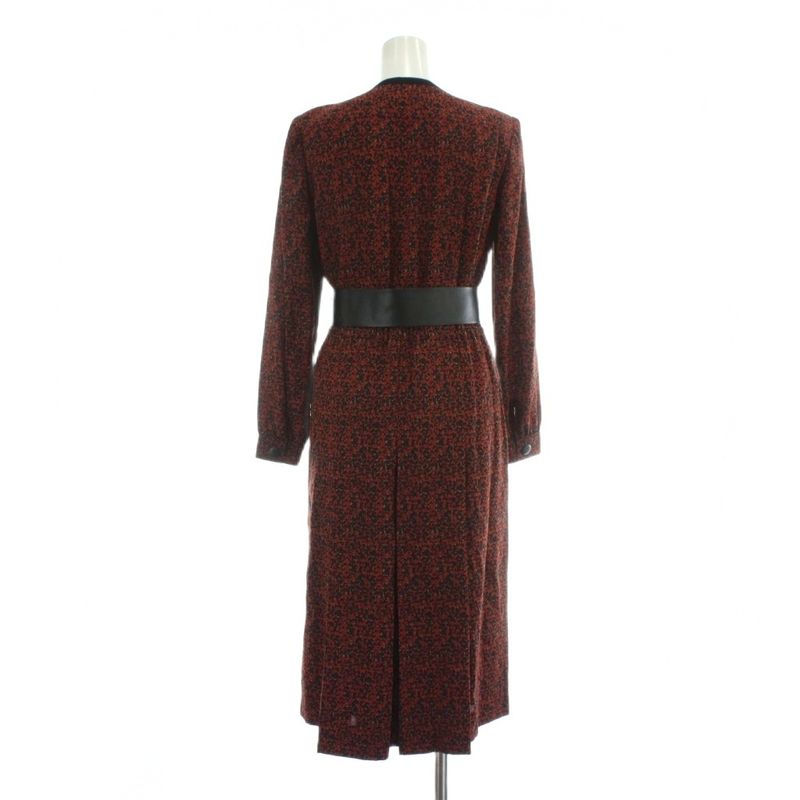 Christian DIOR Pret-a-porter Vintage Dress Silk Wool Blend Long Sleeves Long