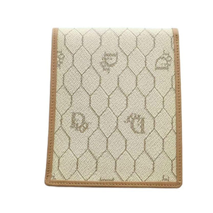 Christian DIOR Vintage Honeycomb Pattern Fold Wallet Leather Brown - GY11 MQ -