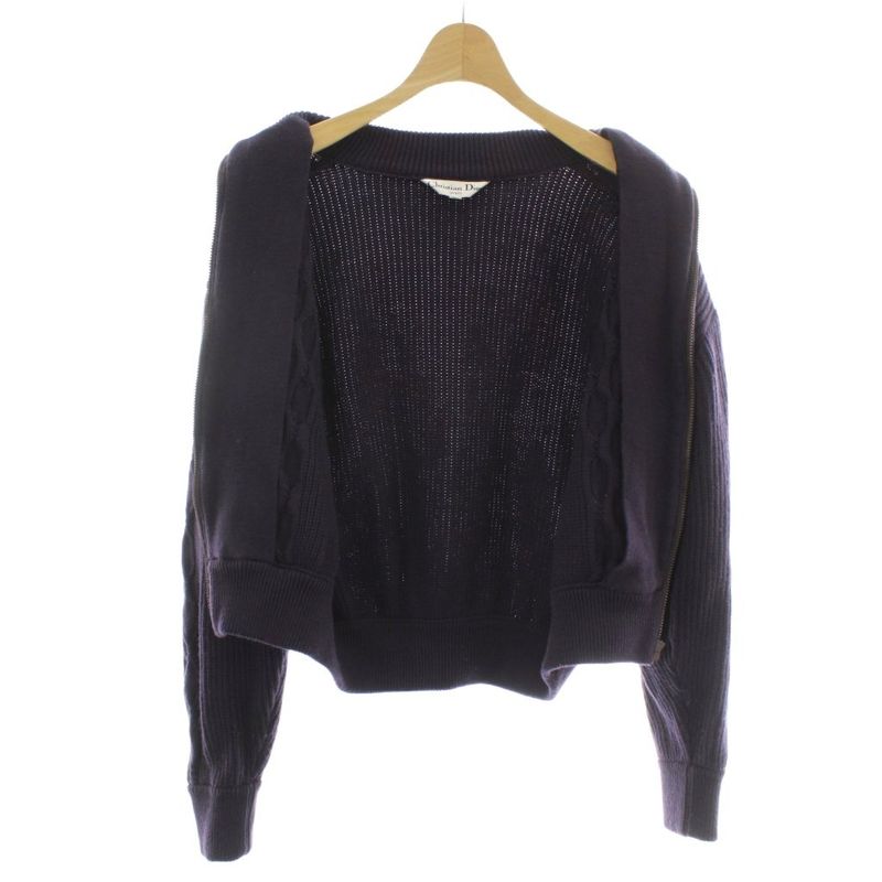 Christian DIOR Sports Vintage Zip Up Knit Jacket Blouson Wool Long Sleeve High