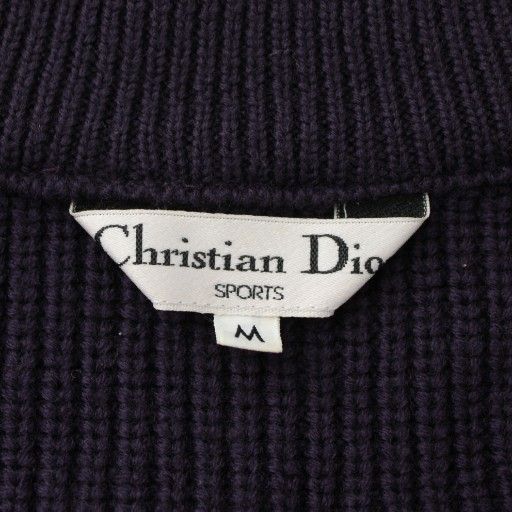 Christian DIOR Sports Vintage Zip Up Knit Jacket Blouson Wool Long Sleeve High