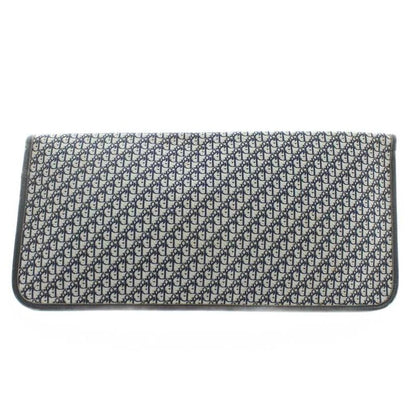 Christian DIOR Vintage Trotter Clutch Bag Second Bag Party Bag Canvas Leather