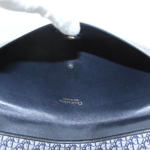 Christian DIOR Vintage Trotter Clutch Bag Second Bag Party Bag Canvas Leather
