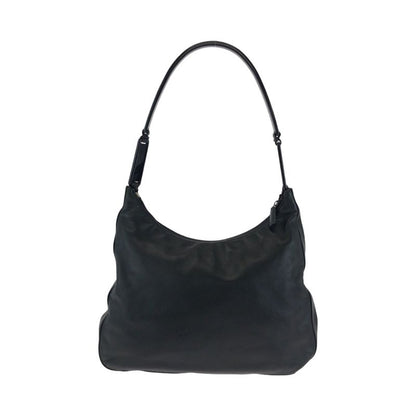 Prada Plastic Handle Logo Black Plastic Leather Hobo Plastic Handle Shoulder