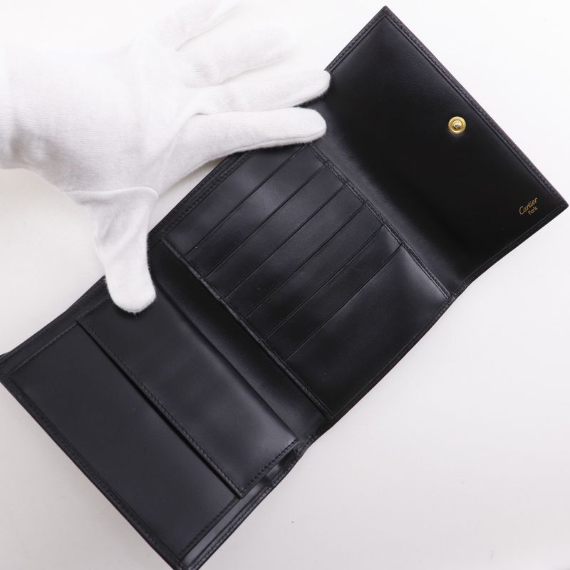 Cartier Panthère Calf Black Ladies Fold Wallet