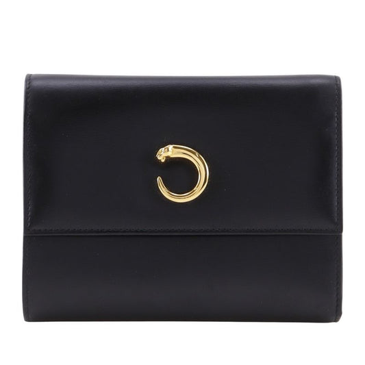 Cartier Panthère Calf Black Ladies Fold Wallet
