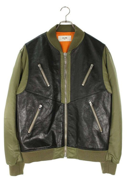 Celine 2w668889o Leather Yoke Switch Bomber Blouson Men's 52