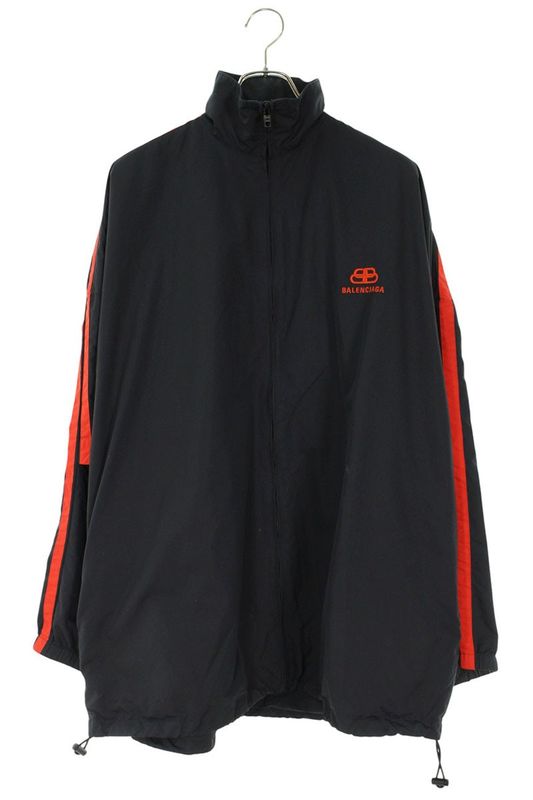 Balenciaga 602278 Tg011 BB Logo Double Sleeve Nylon Zip Blouson Men's 42