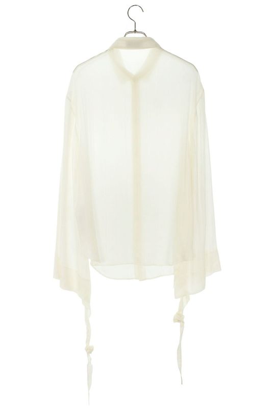 Saint Laurent Paris 730442 Y2g20 Silk See-Through Long Sleeve Shirt Men 39